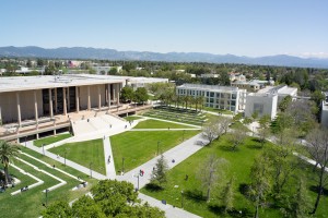 Oviatt library front lawn.